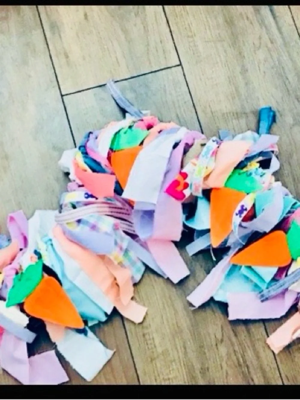 Multicolor Carrot Ribbon Garland - Pastel Party Décor - Spring Easter over 5 ft